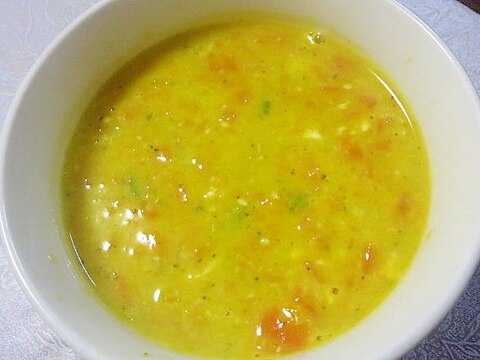 簡単☆緑黄色野菜と豆腐のスープ